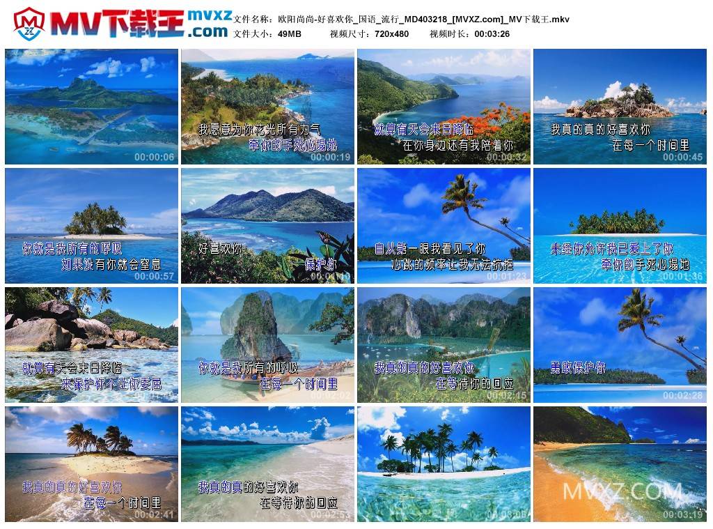 欧阳尚尚-好喜欢你_国语_流行_MD403218